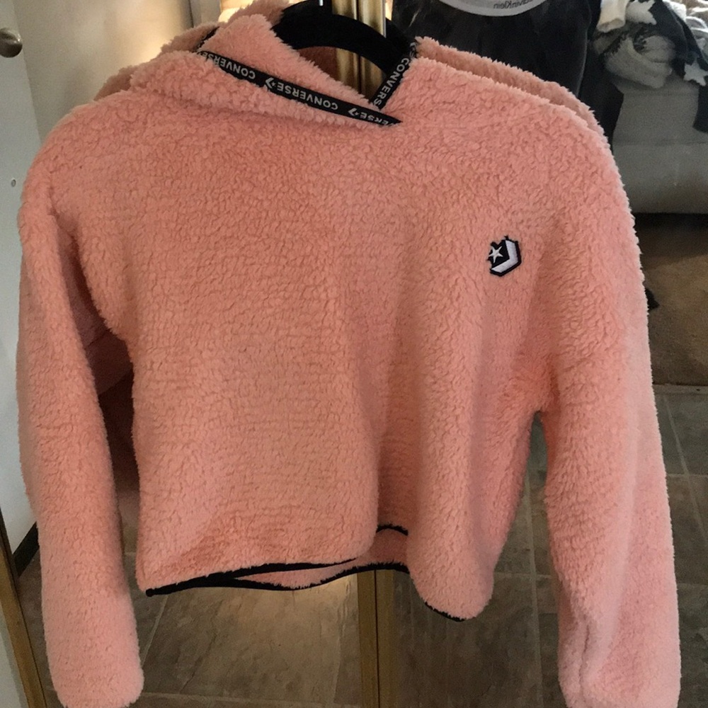 Converse Sherpa cropped hoodie (BRAND NEW)